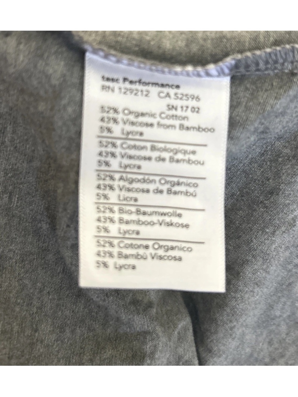 Women's Tasc Cotton T Shirt Tee Size XS Gray V Neck Longsleeve Activewear NWOT - Picture 6 of 6